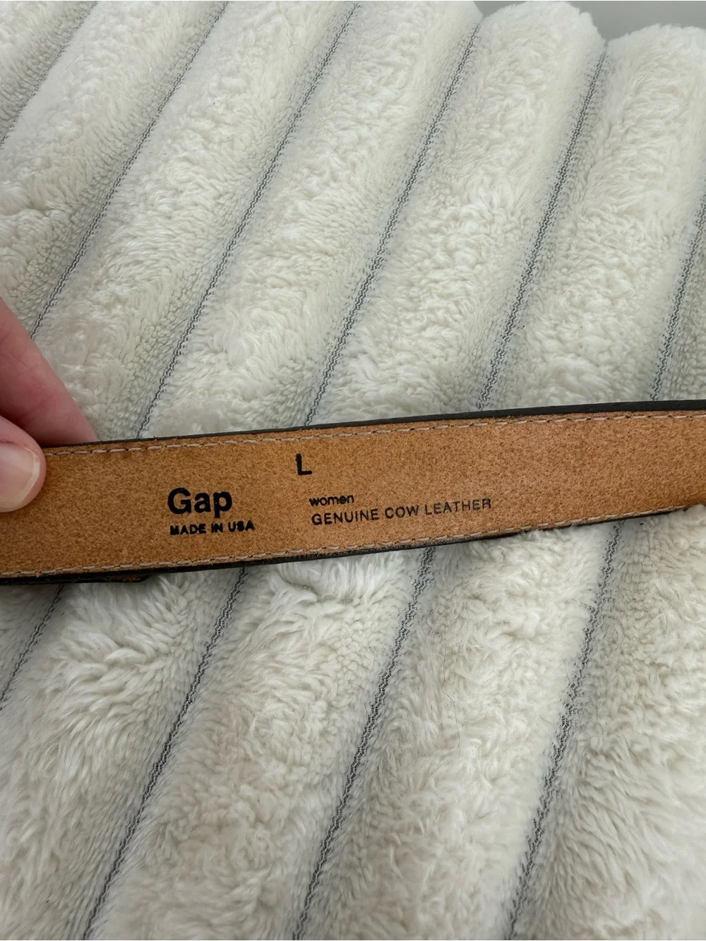 Gap Metallic Brown Leather Women's Belt with Gold Buckle Sz L